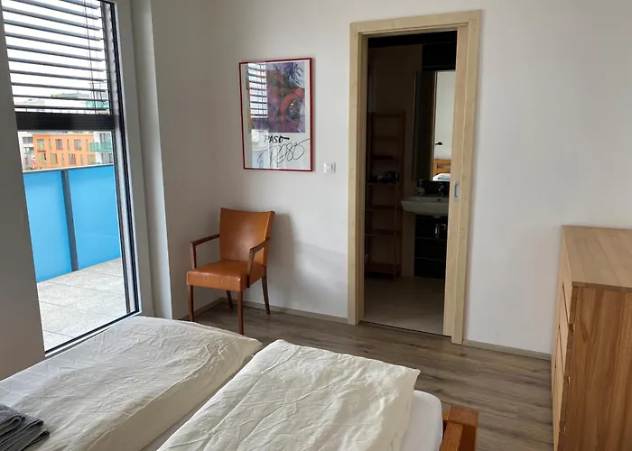 Penthouse Mit Balkon In Zentraler Lage In アパート プルゼニ